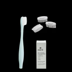 Discount Avril Kit enfant manche bleu + 3 têtes de brosse à dents - Poils extra souples