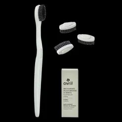 Discount Avril Kit manche vert + 3 têtes de brosse à dents - Poils medium