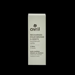 Discount Avril Kit manche vert + 3 têtes de brosse à dents - Poils medium
