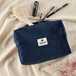 Best Avril Trousse velours bleue 22 x 16 cm